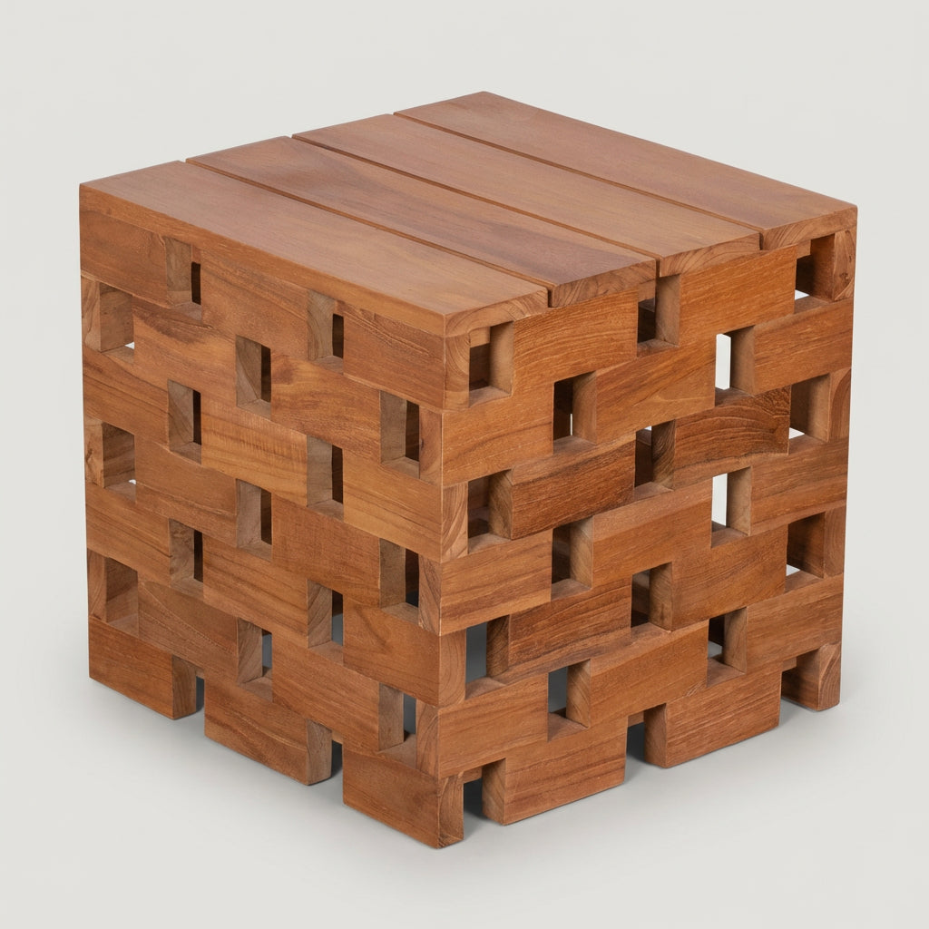 Woodie Beistelltisch/Hocker Chessboard - Bild 1