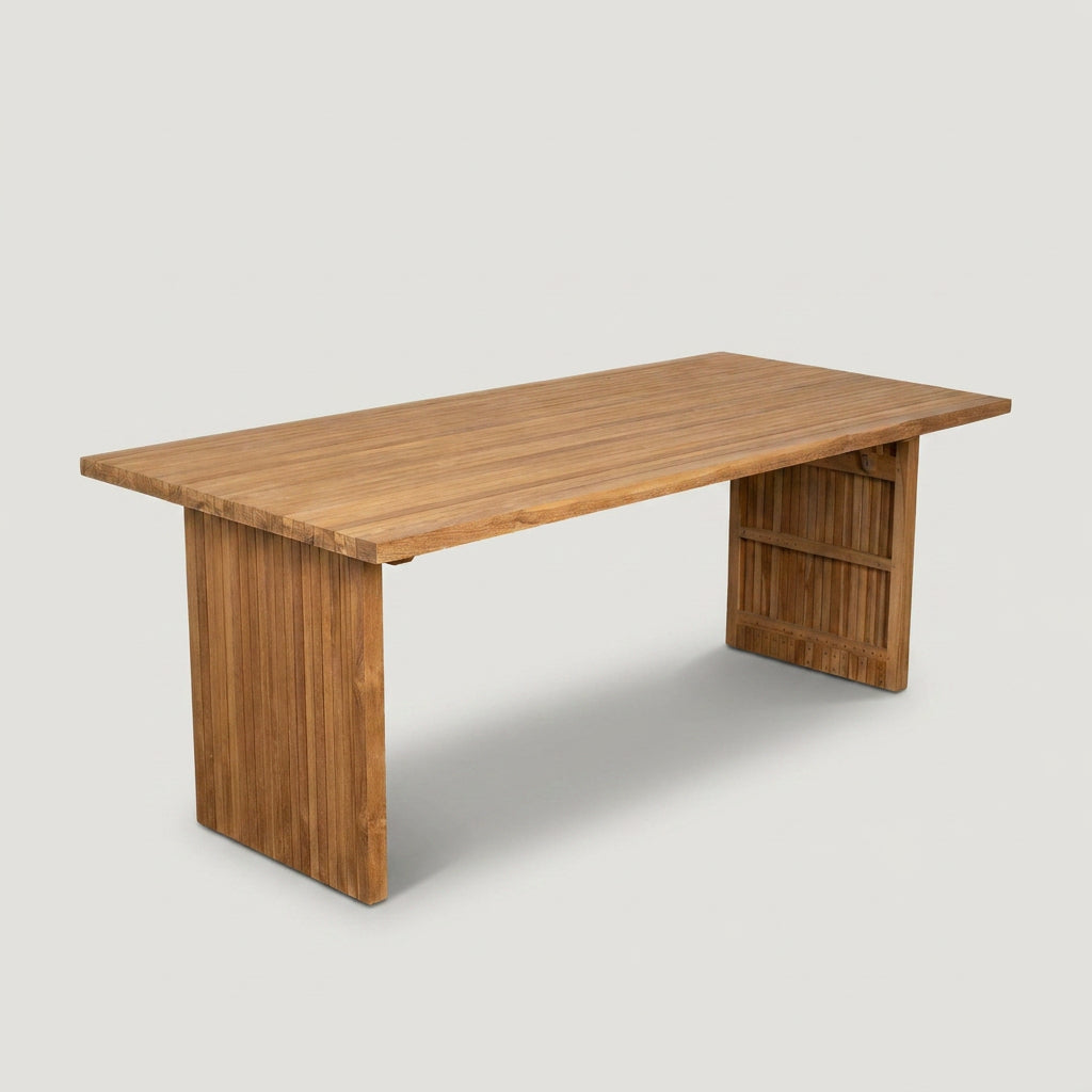 Gartentisch Ashford 180 cm aus massivem Teakholz mit Wangenfüßen