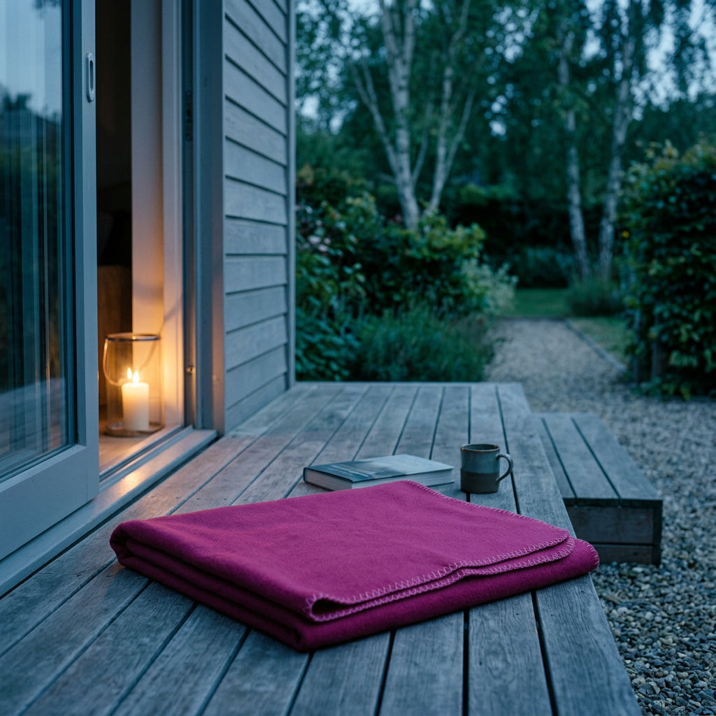 Kuscheldecke 150 x 200 cm in warmem Beerenrot aus weichem Fleece