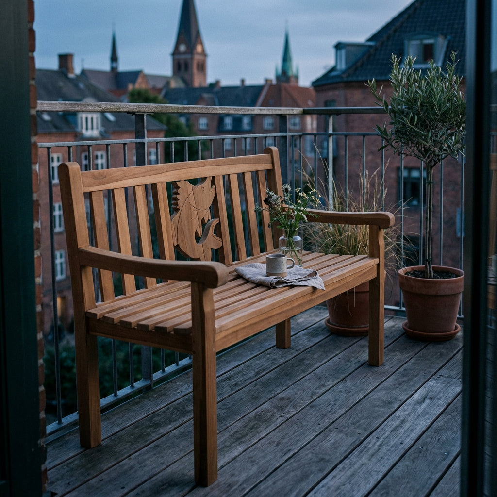 Gartenbank Fisch Teak 120 cm - Bild 3