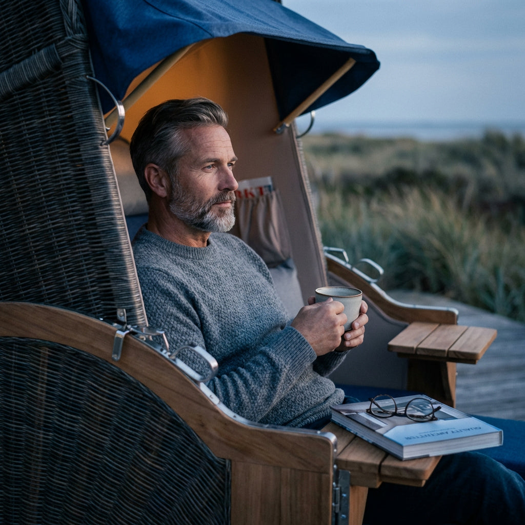 Strandkorb Seeblick Teak PE Grey Dessin 595 - Bild 6