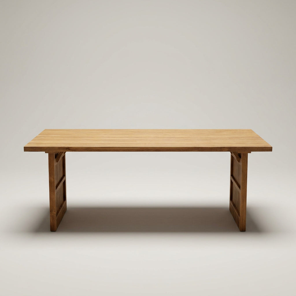 Gartentisch Ashford 180 cm aus massivem Teakholz mit Wangenfüßen