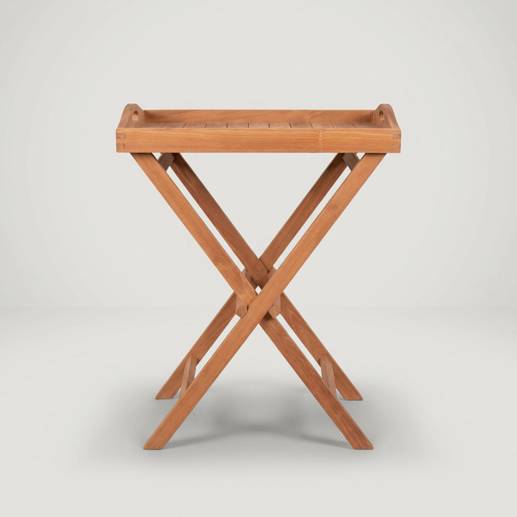 Teakholz Serviertisch klappbar mit Tablett