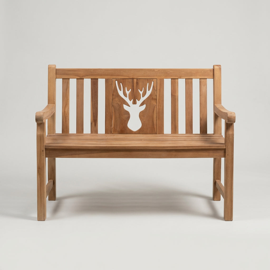 Gartenbank Hirsch Teak 120 cm - Bild 2