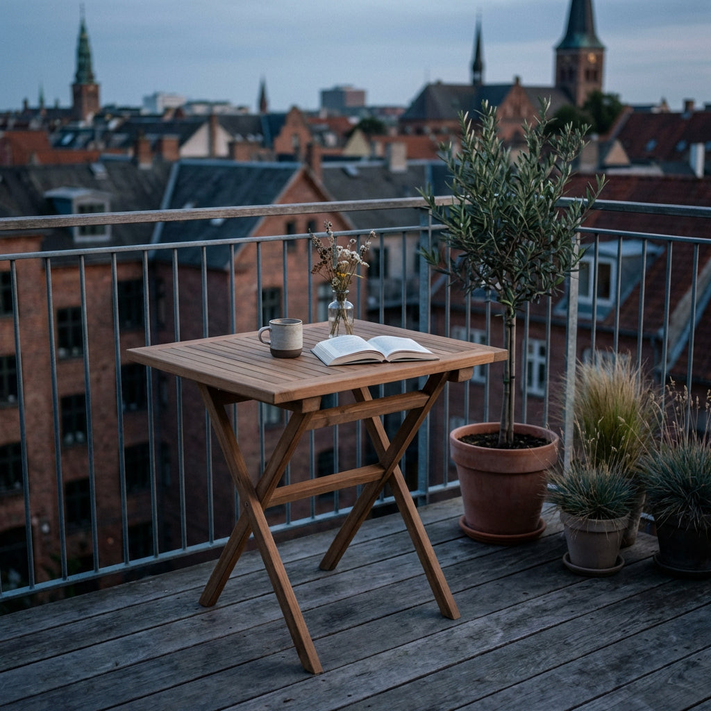Klapptisch Woodie aus massivem Teakholz eckig