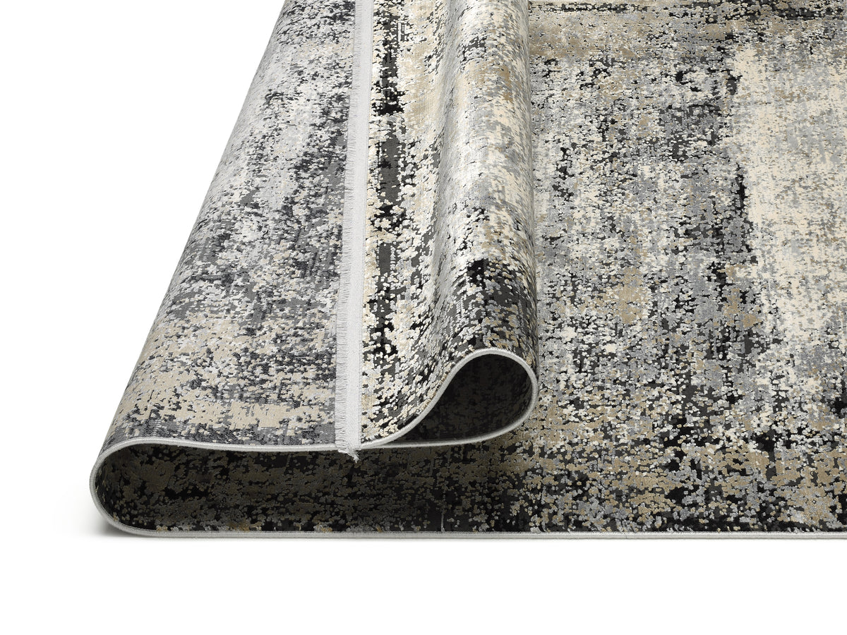 Teppich Lumira in Anthrazit-Sand mit Vintage-Optik 80cm x 150cm
