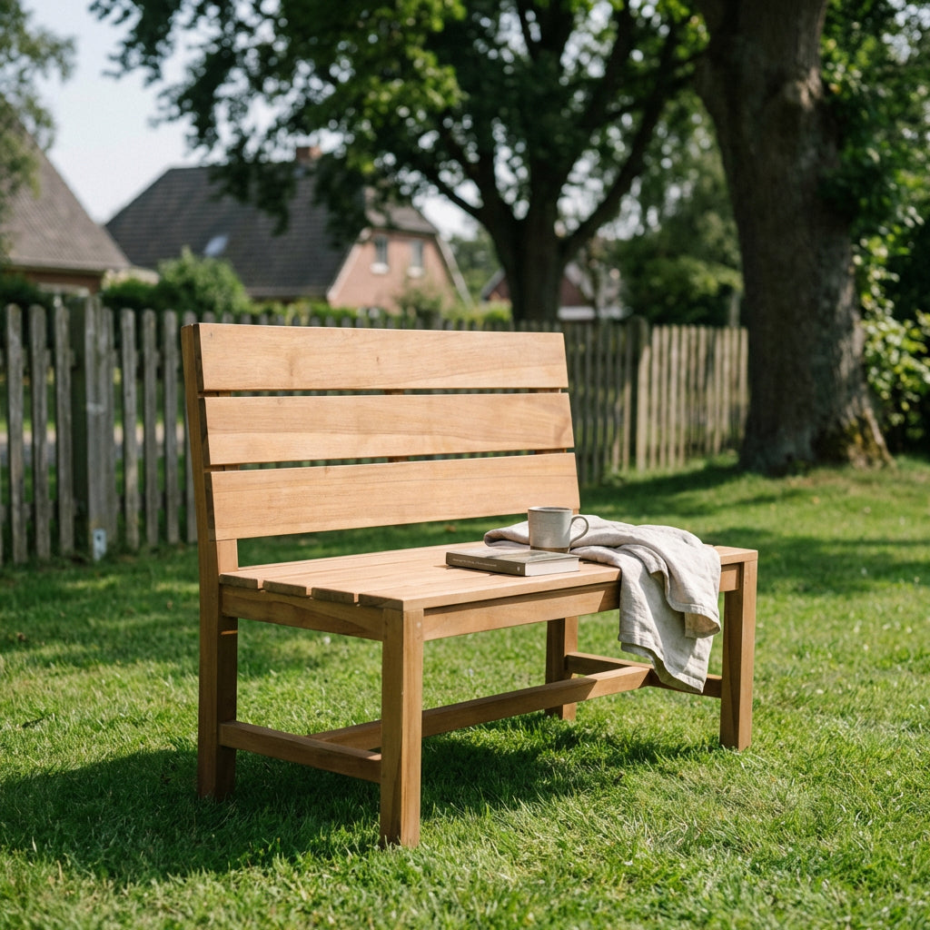 Gartenbank Lewes Teak 100 cm ohne Armlehnen - Bild 5