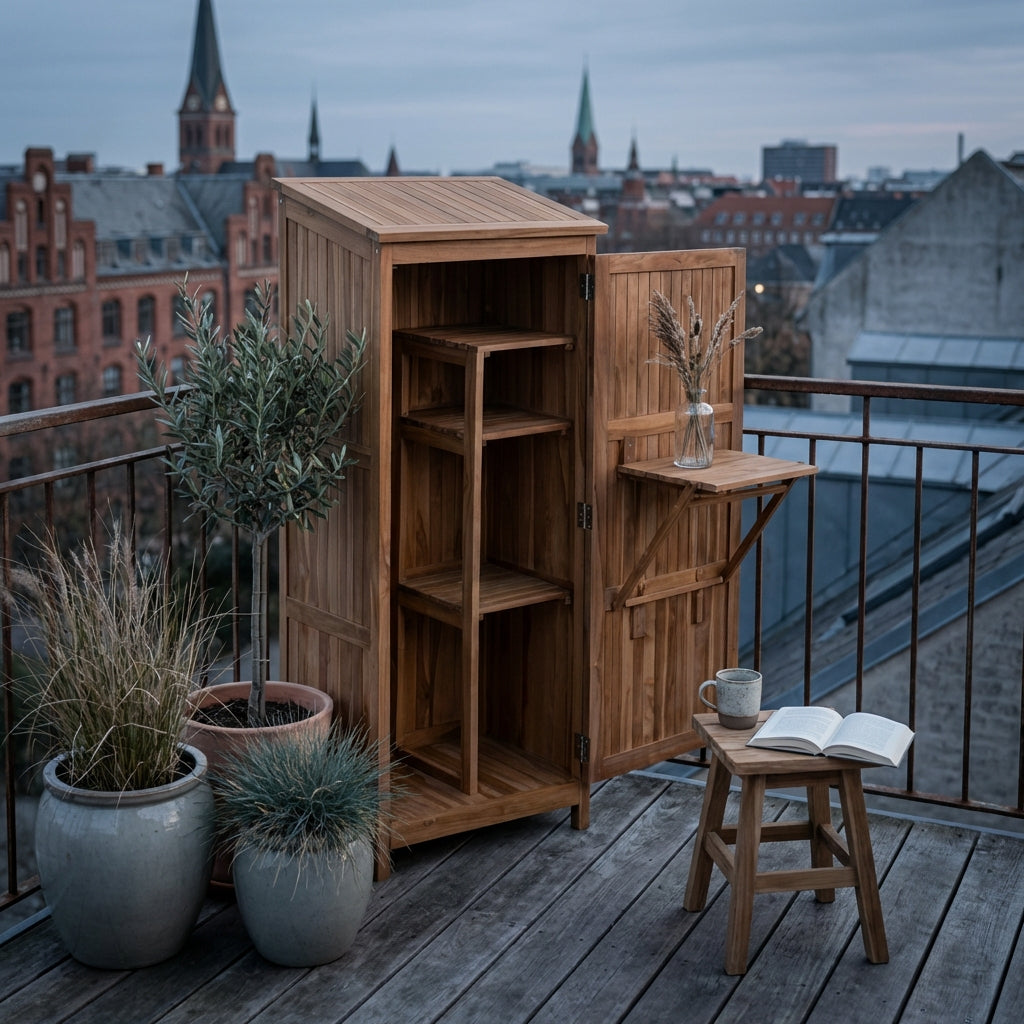 Gartenschrank Swansea Teak 192 x 86 x 56 cm - Bild 3