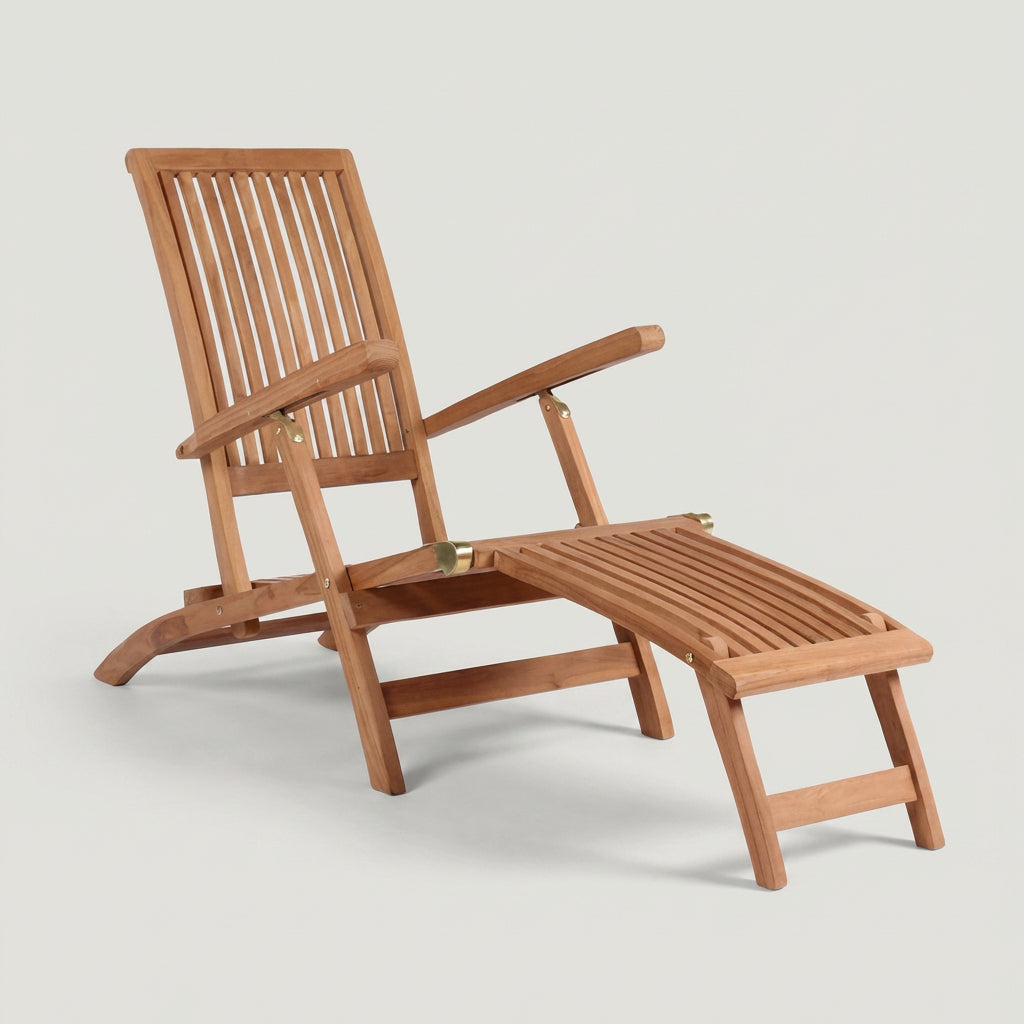 Deckchair Yacht aus massivem Teakholz klappbar mit verstellbarer Rückenlehne