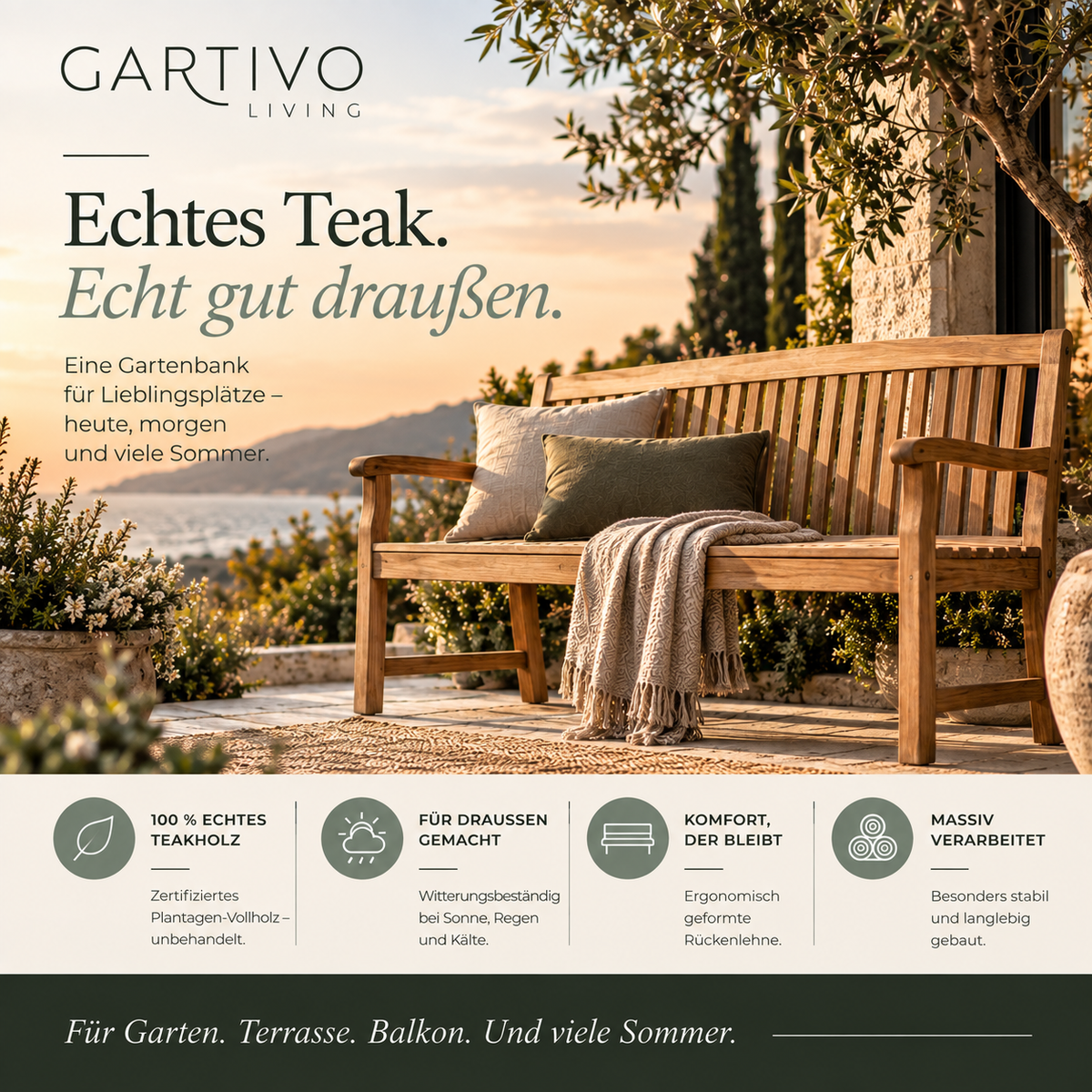 Gartenmöbel-Set Montreal mit Beistelltisch Dorset