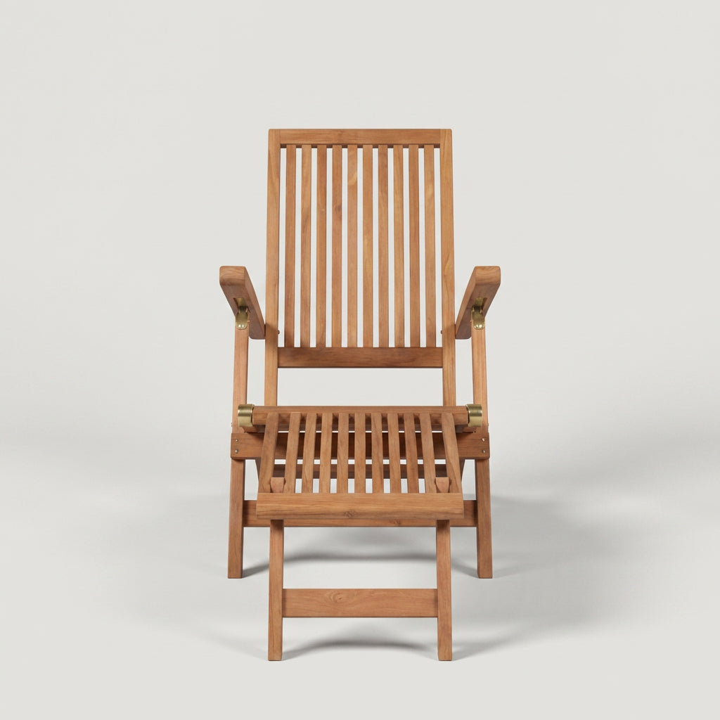 Deckchair Yacht aus massivem Teakholz klappbar mit verstellbarer Rückenlehne
