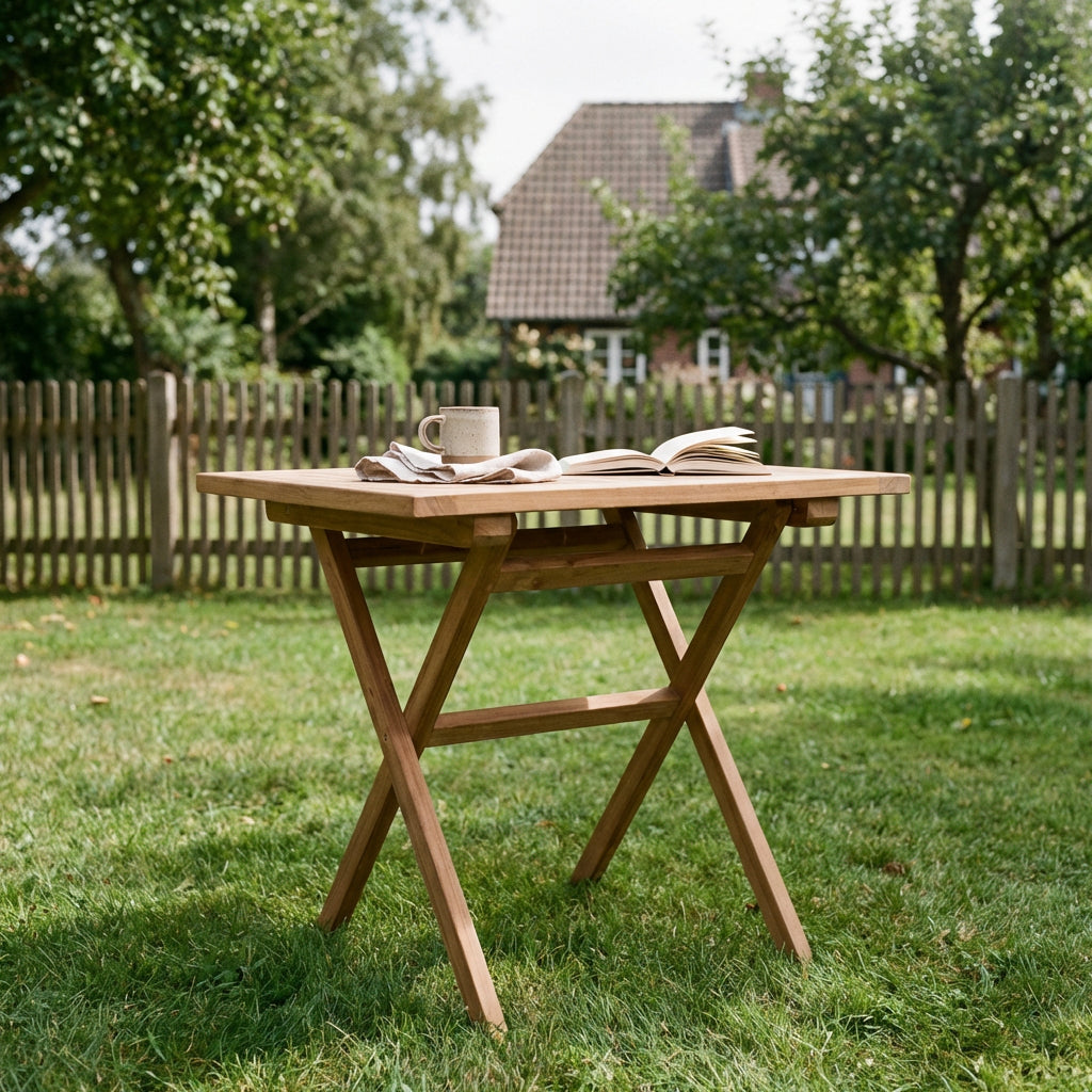 Klapptisch Woodie aus massivem Teakholz eckig