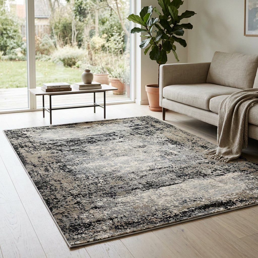 Teppich Lumira in Beige-Grau mit orientalischem Muster 67cm x 130cm