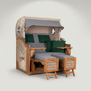 Strandkorb Düne Grande Bullauge Teak PE Shell Dessin 571 - Bild 1