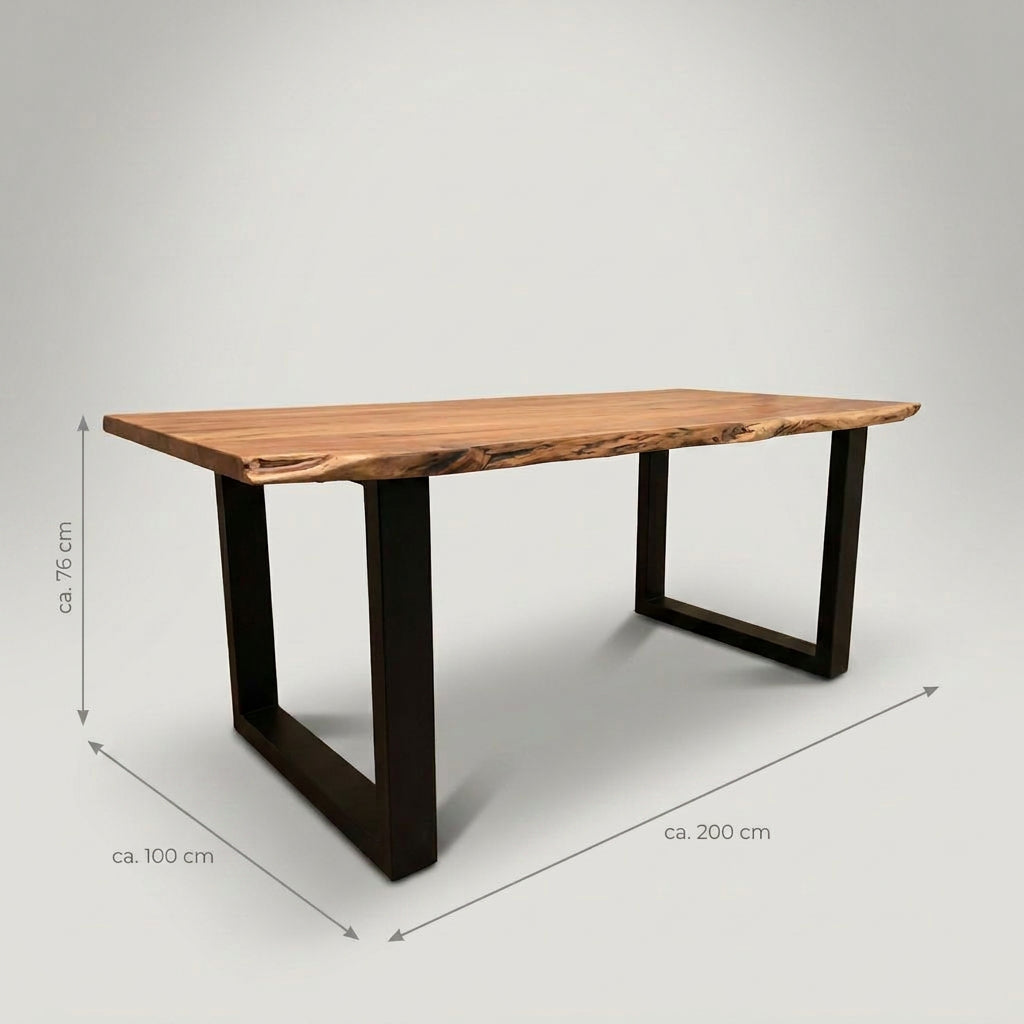 Baumkantentisch Catania 200 cm mit U-Gestell