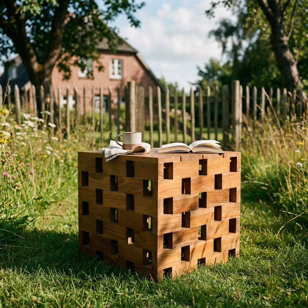 Woodie Beistelltisch/Hocker Chessboard - Bild 3