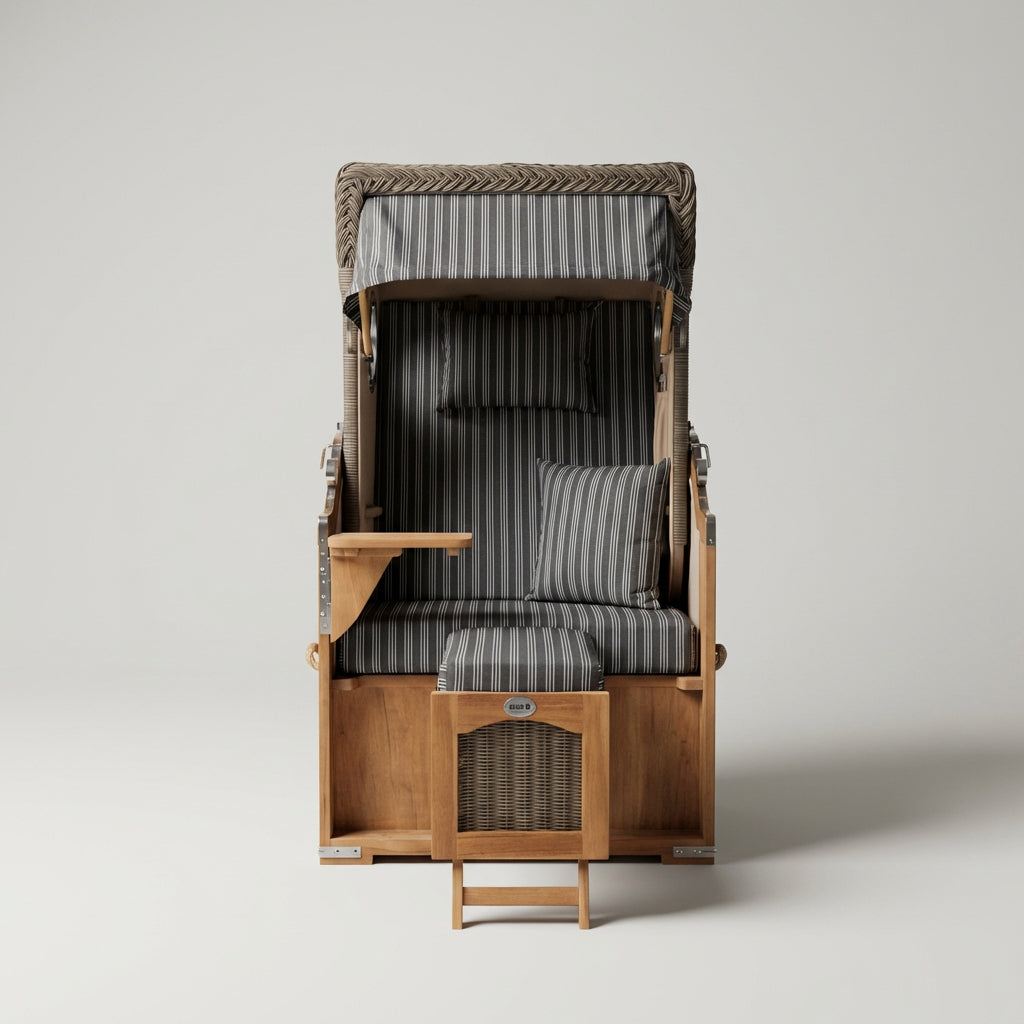 Strandkorb Düne Single Bullauge Teak PE Grey Dessin 500 - Bild 2