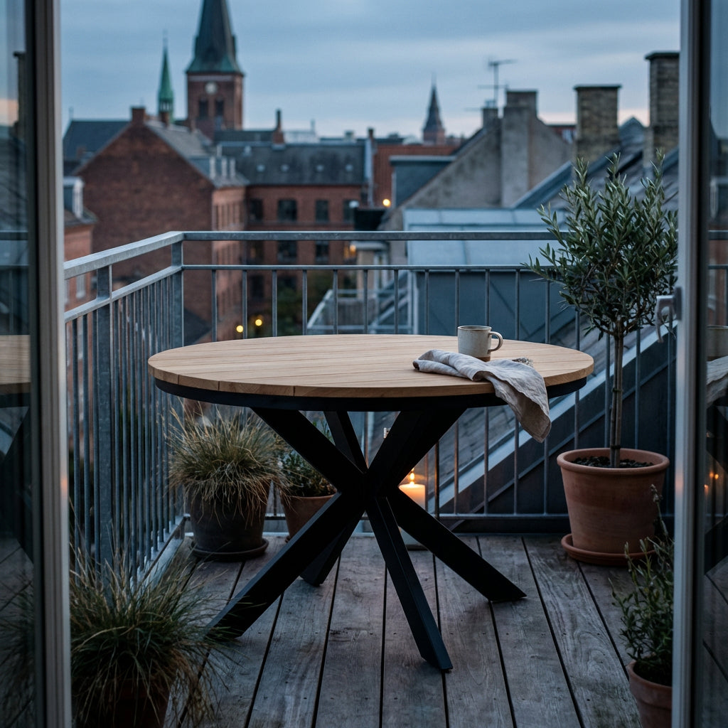 Teaktisch oval 190x115 cm mit Aluminium Untergestell