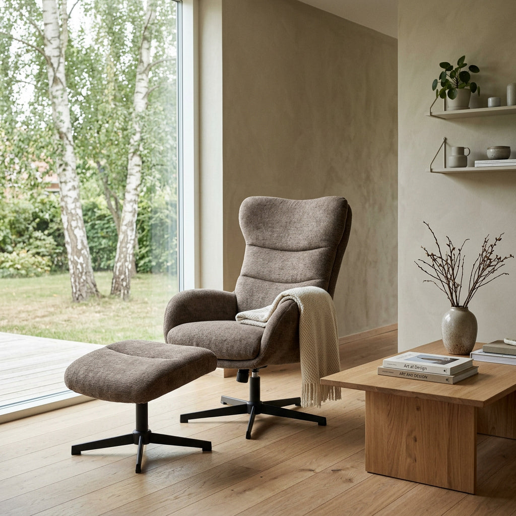 Relaxsessel Lucito Braun inkl. Fußhocker