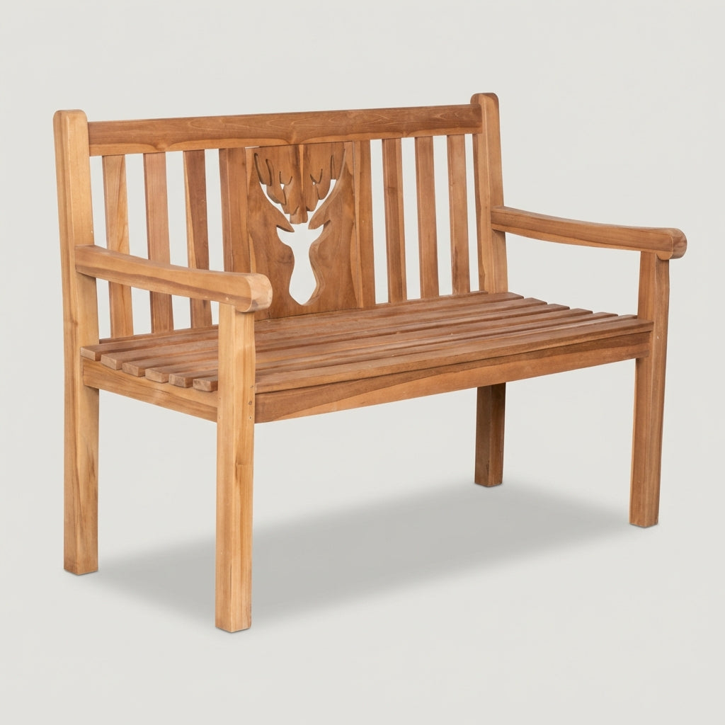 Gartenbank Hirsch Teak 120 cm - Bild 1