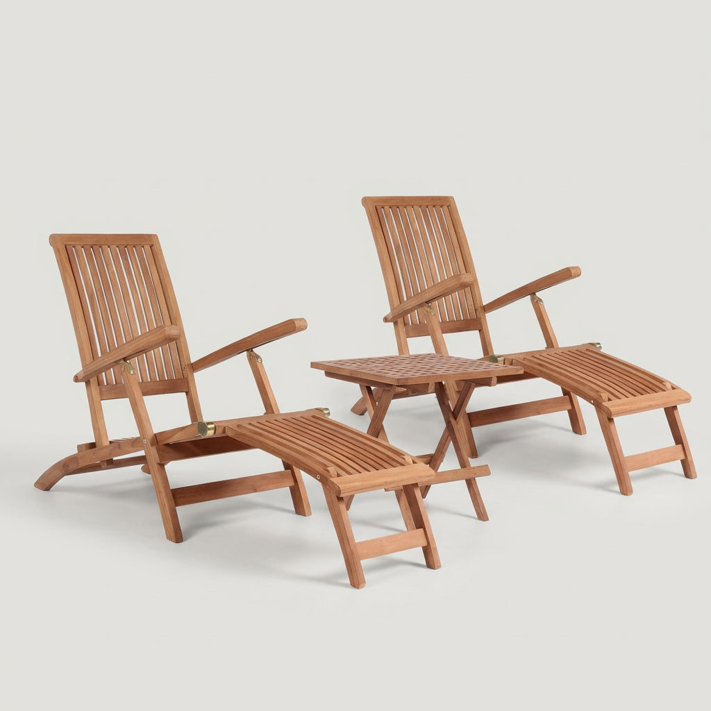 Gartenmöbelset Teak Deckchair Yacht & Tisch Devon - Bild 1