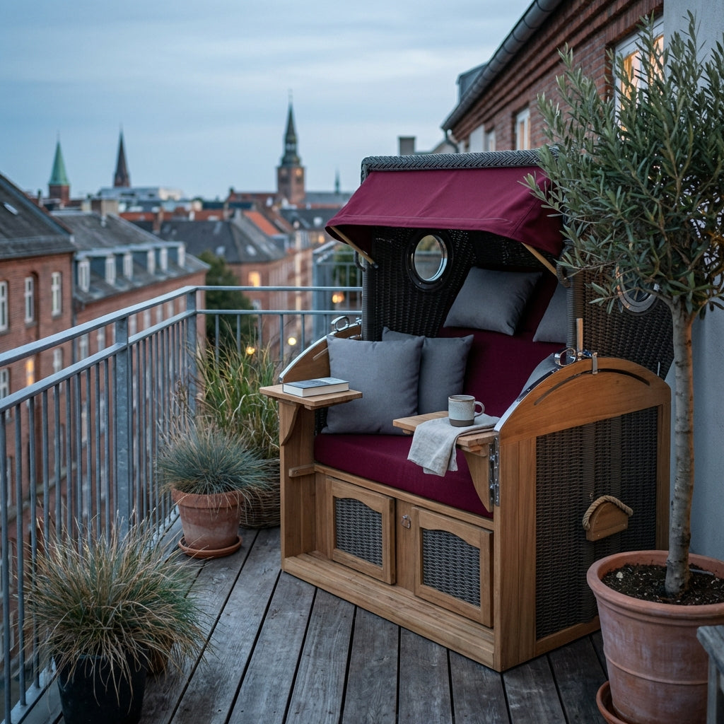 Strandkorb Schillig XL Bullauge Teak PE Grey Dessin 594 - Bild 3