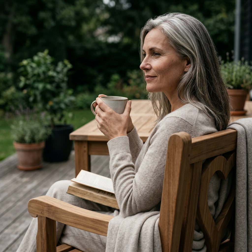 Gartensessel Herz aus massivem Teakholz mit Herz-Motiv
