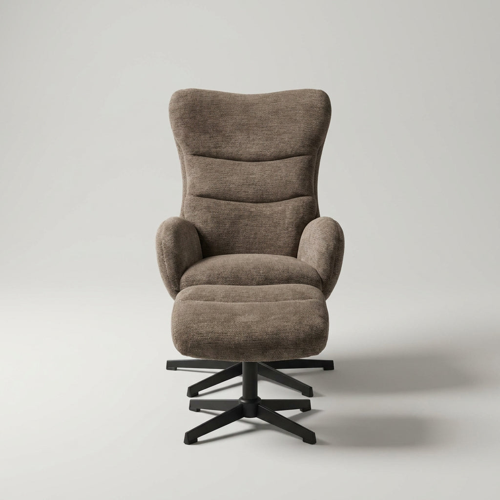 Relaxsessel Lucito Braun inkl. Fußhocker