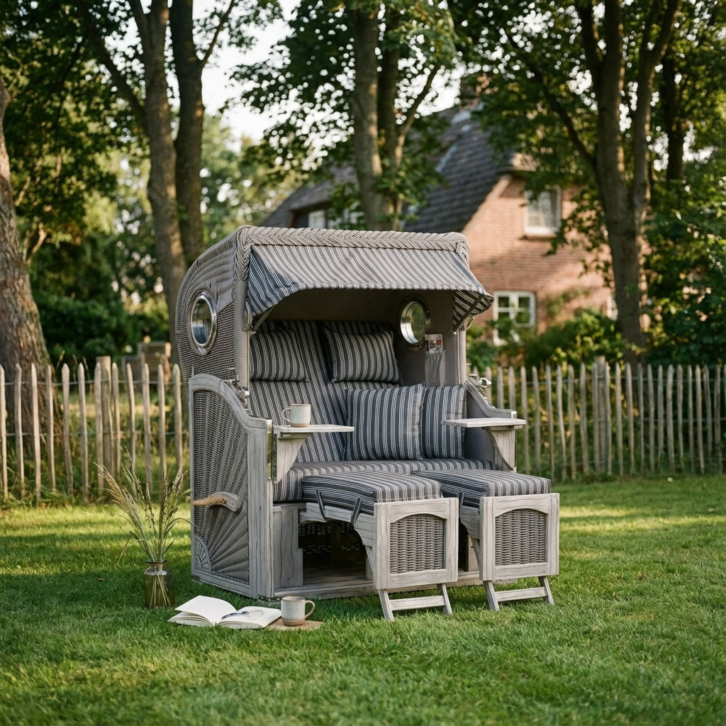 Strandkorb im Garten