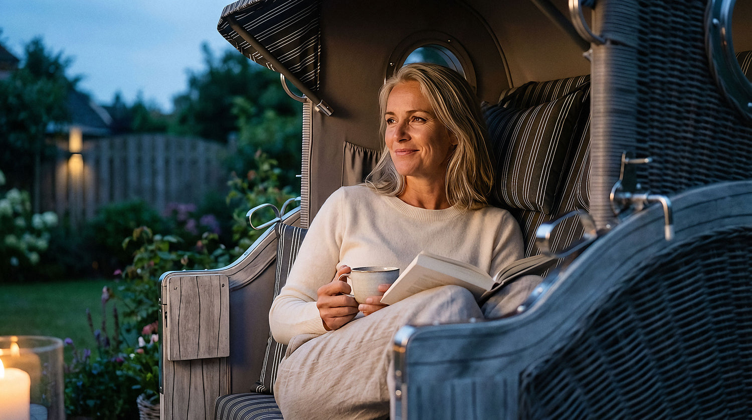 Frau im Strandkorb - Feeling