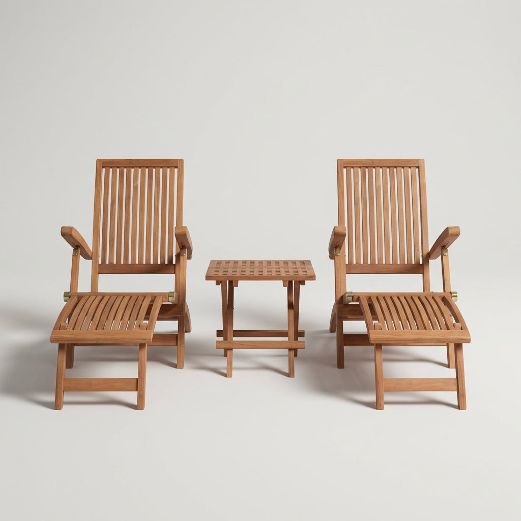 Gartenmöbelset Teak Deckchair Yacht & Tisch Devon - Bild 2