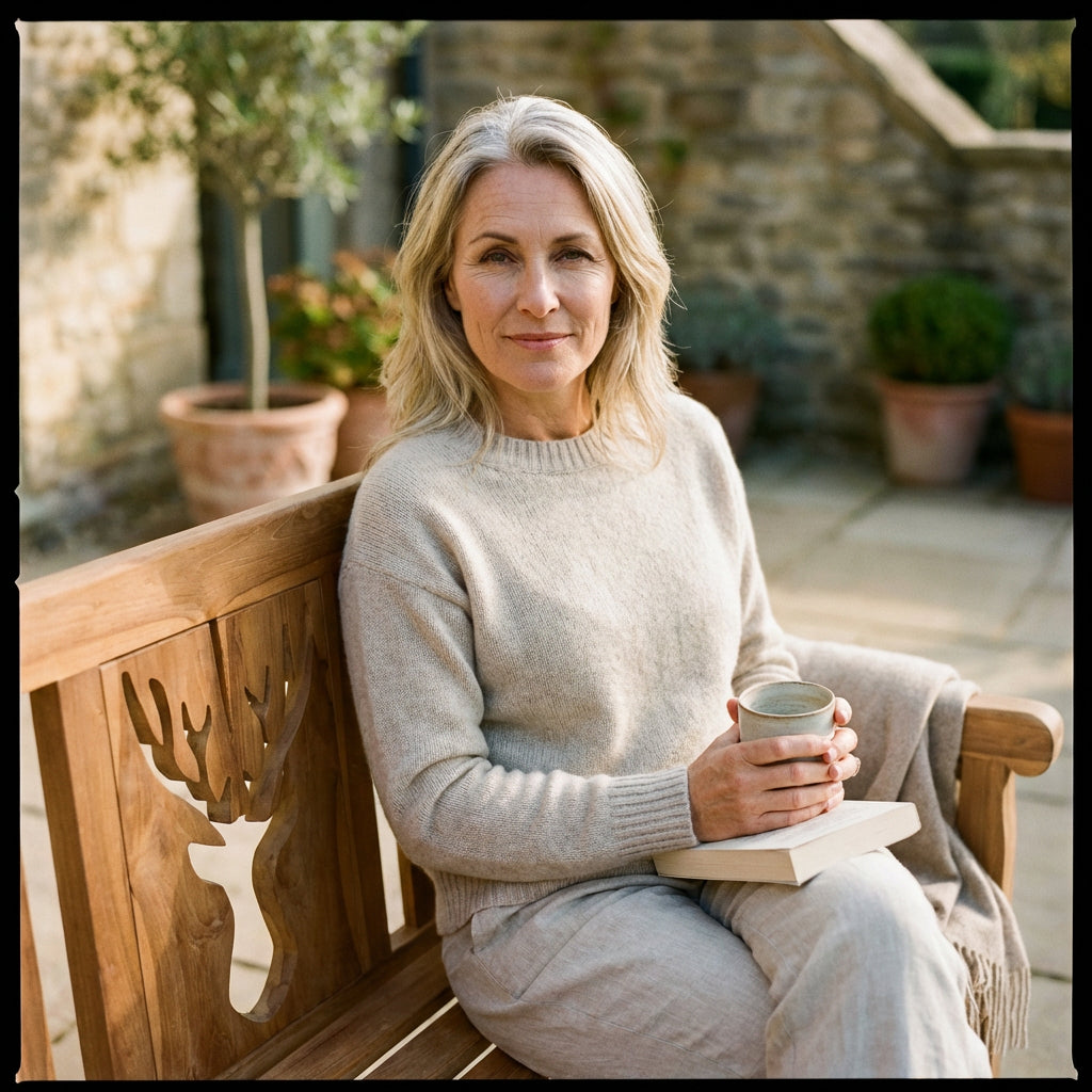 Gartenbank Hirsch Teak 120 cm - Bild 4