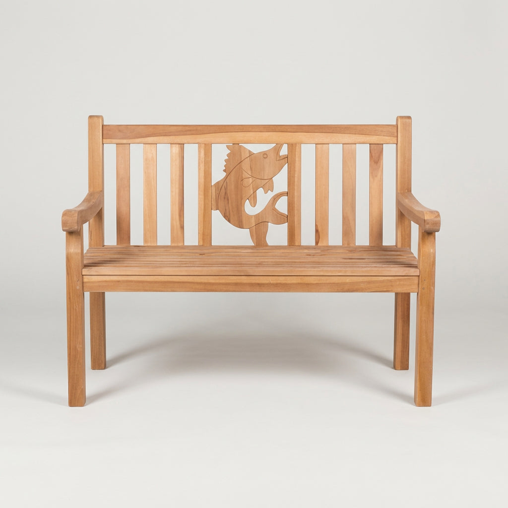 Gartenbank Fisch Teak 120 cm - Bild 2