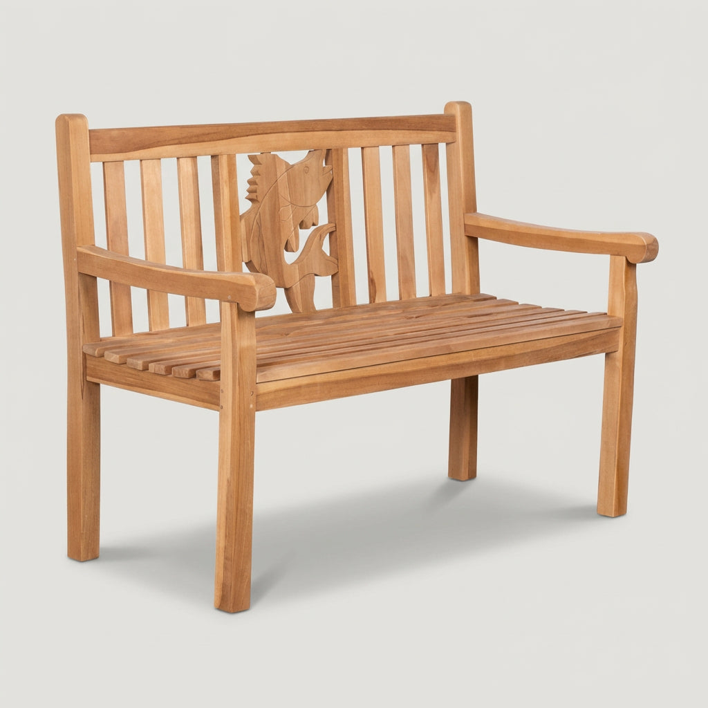 Gartenbank Fisch Teak 120 cm - Bild 1