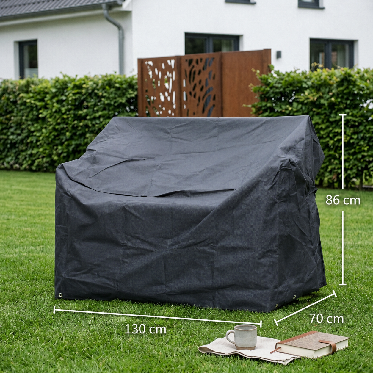 Schutzhülle Aero Protect für Gartenbank 2-Sitzer in Dunkelgrau