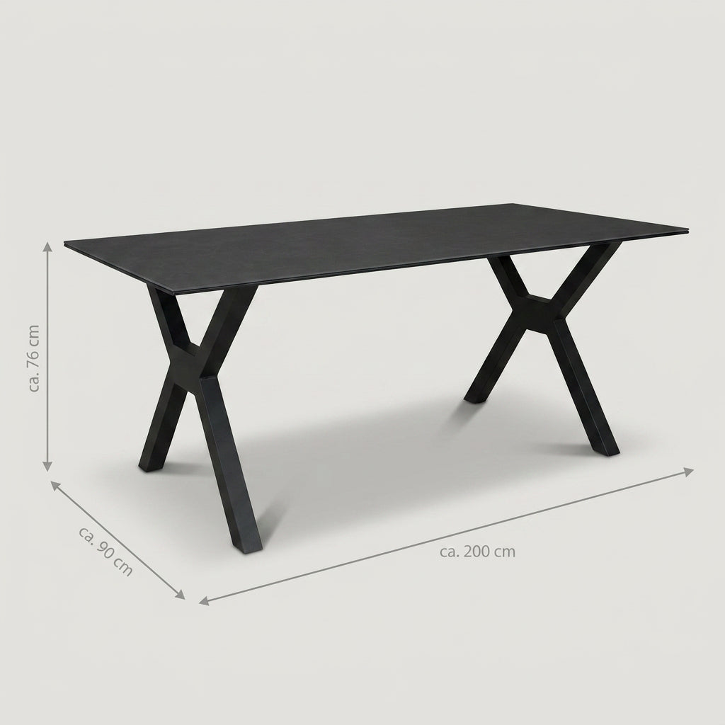 Gartentisch Granada Eckig anthrazit 200 cm