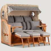 Strandkorb Baltikum XXL Bullauge Teak PE Shell Dessin 545 - Bild 1