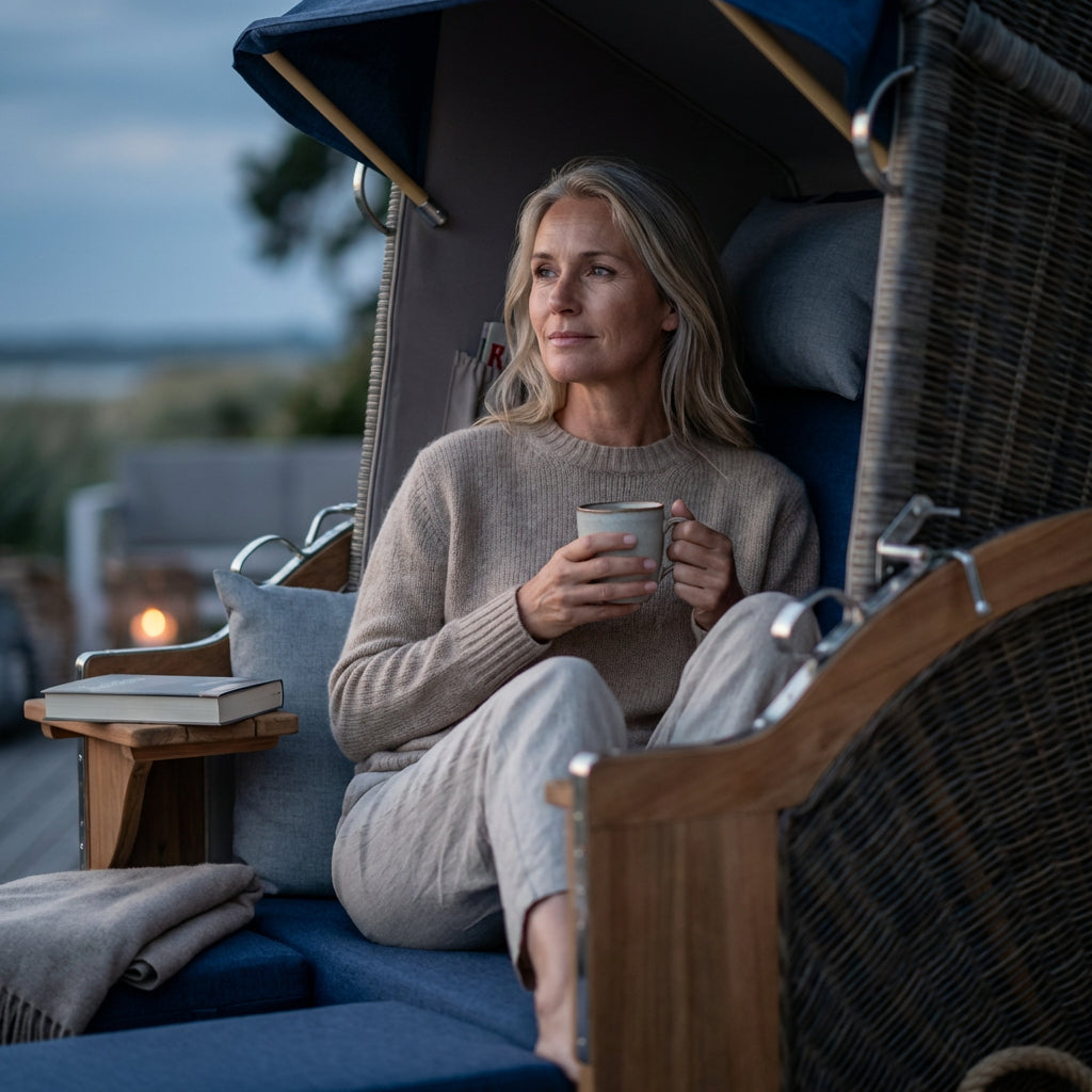 Strandkorb Seeblick Teak PE Grey Dessin 595 - Bild 4