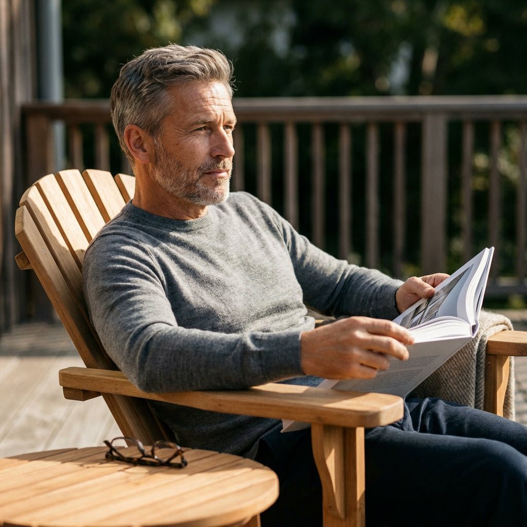 Gartenmöbelset Teak Sessel Adirondack Montreal & Beistelltisch Milton - Bild 6