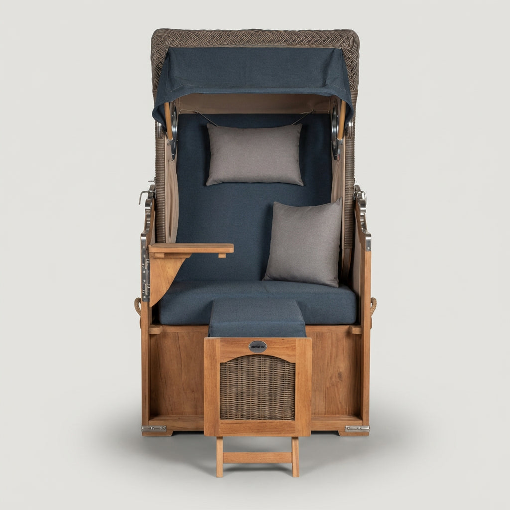 Strandkorb Düne Single Bullauge Teak PE Grey Dessin 593 - Bild 2