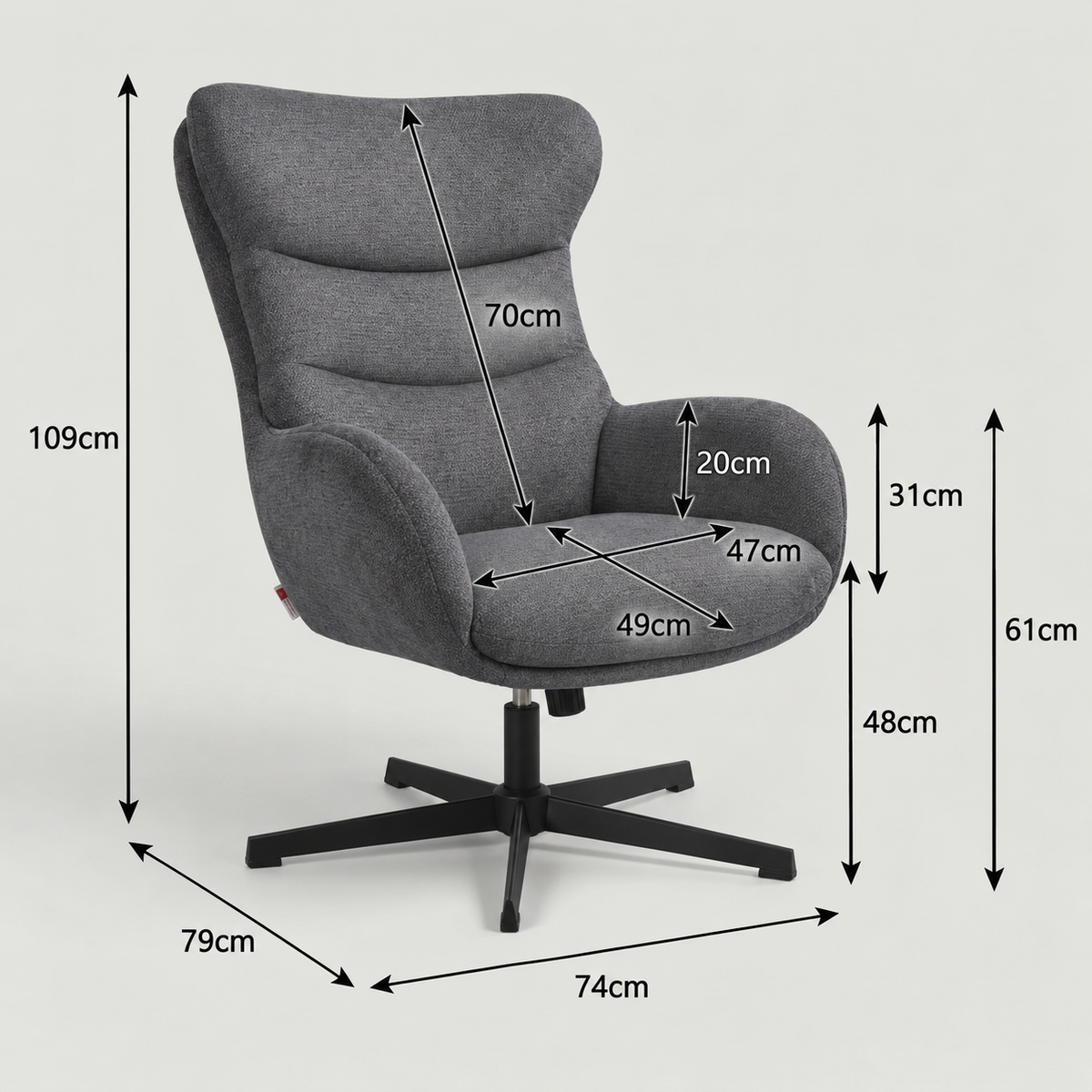 Relaxsessel Lucito Grau inkl. Fußhocker