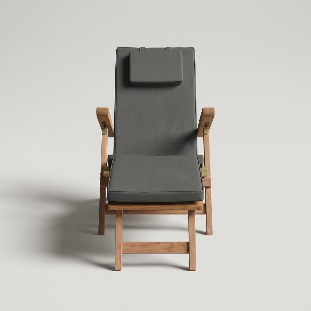 Woodie Deckchair inklusive Kissenauflage uni grey - Bild 2