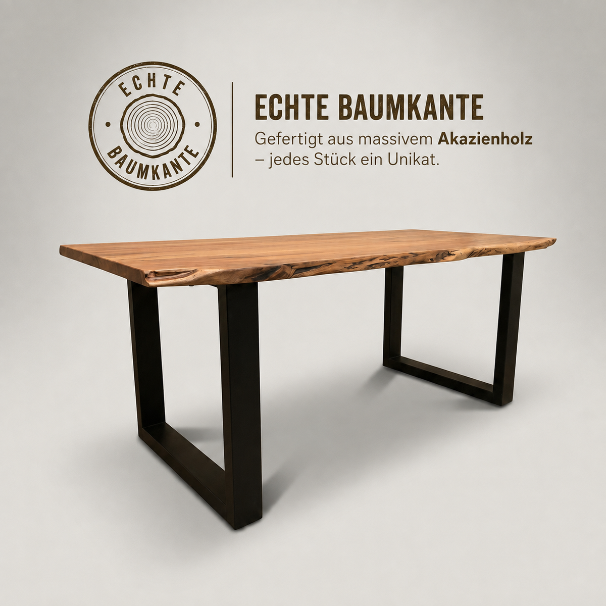 Baumkantentisch Catania 200 cm mit U-Gestell