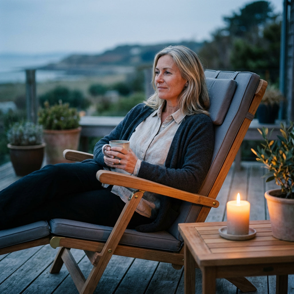 Woodie Deckchair inklusive Kissenauflage uni grey - Bild 4