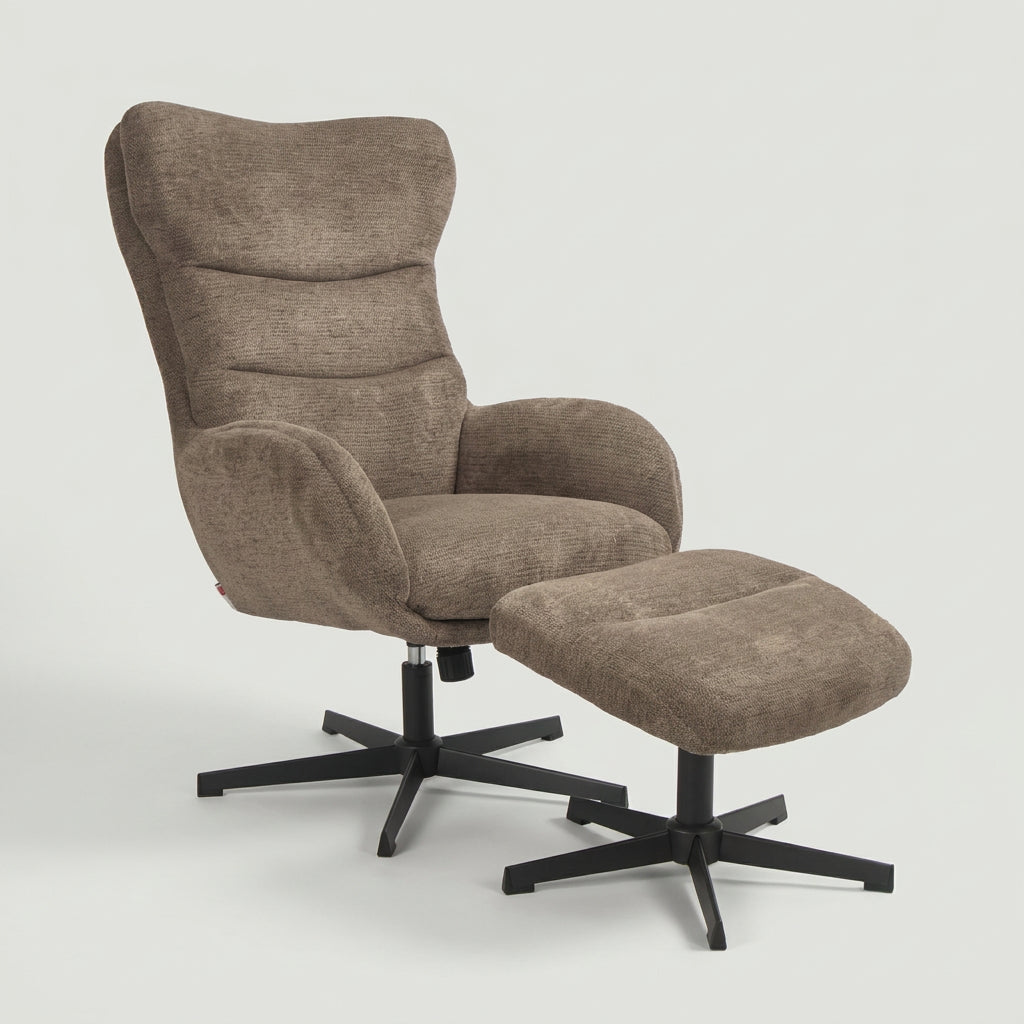 Relaxsessel Lucito Braun inkl. Fußhocker