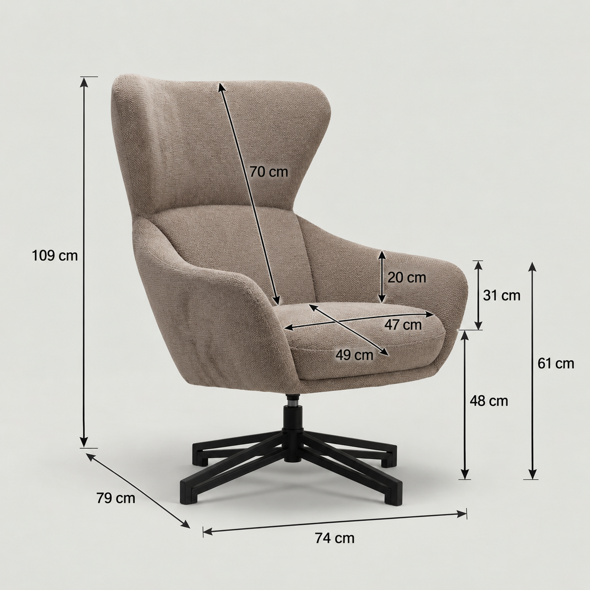 Relaxsessel Lucito Braun inkl. Fußhocker