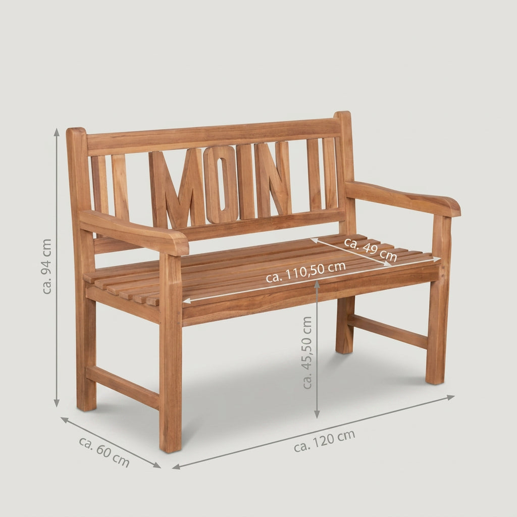 Gartenbank Moin Teak 120 cm - Bild 2